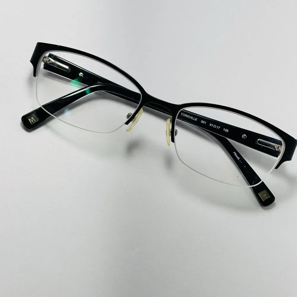 Marchon NYC Glasses FRAMES Yorkville Uptown PURPLE Silver Edges Black 51 17 135